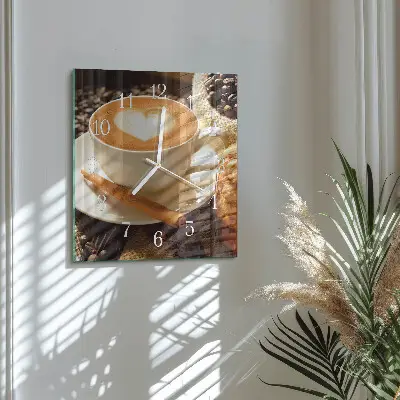 Relógio quadrado Coração de café