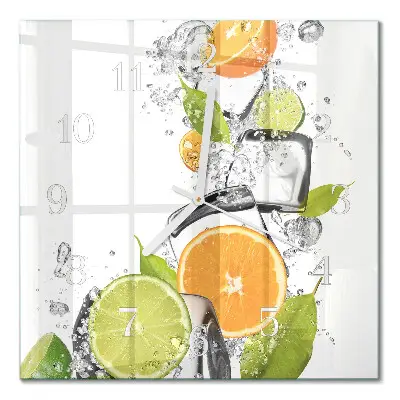 Relógio quadrado Frutas cítricas
