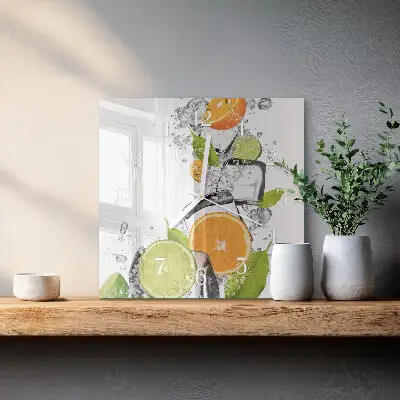 Relógio quadrado Frutas cítricas