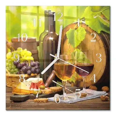 Relógio quadrado Uvas para vinho
