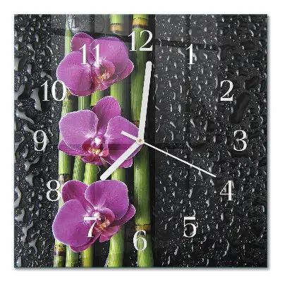 Relógio quadrado Orquídea