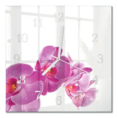 Relógio quadrado Orquídea