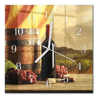 Relógio quadrado Um barril de vinho