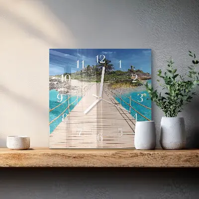 Relógio quadrado Ponte na ilha