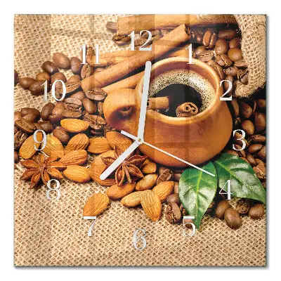Relógio quadrado Amêndoas com canela
