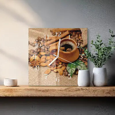 Relógio quadrado Amêndoas com canela