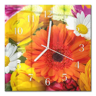 Relógio quadrado Flores