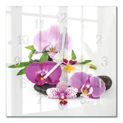 Relógio quadrado Orquídea