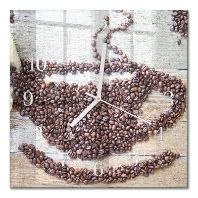 Relógio quadrado Grãos de café