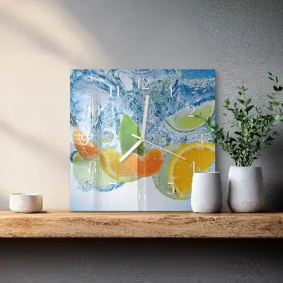Relógio quadrado Planta cítrica