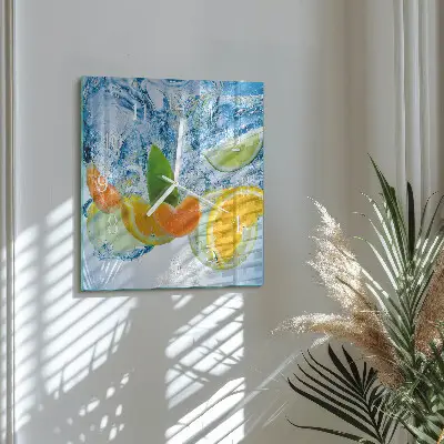 Relógio quadrado Planta cítrica