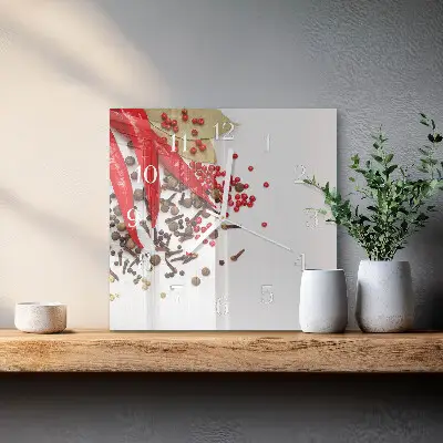 Relógio quadrado Pimentão vermelho