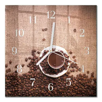 Relógio quadrado Grãos de café