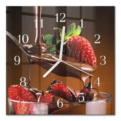 Relógio decoração Morangos cobertos de chocolate