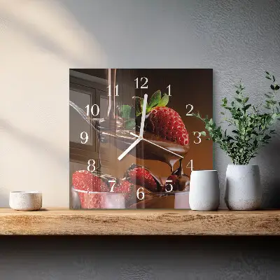 Relógio decoração Morangos cobertos de chocolate