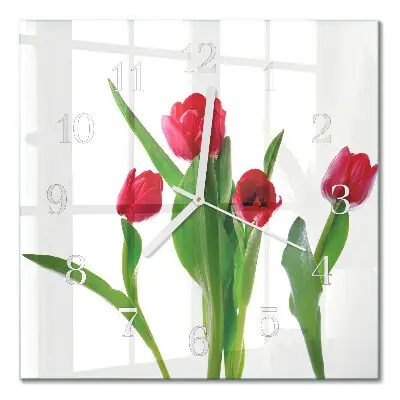 Relógio quadrado Tulipas