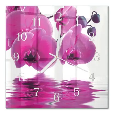 Relógio quadrado Orquídea