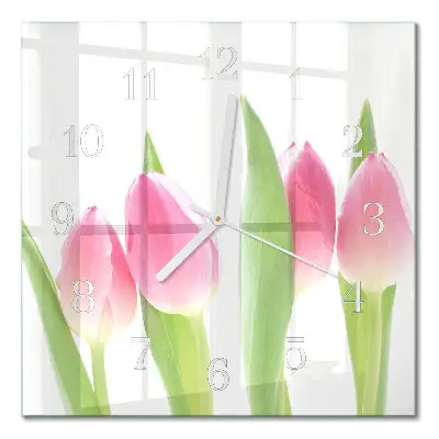 Relógio quadrado Tulipas