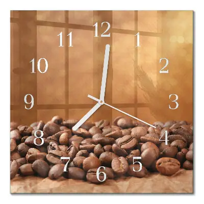 Relógio quadrado Grãos de café