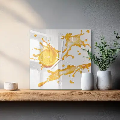 Relógio quadrado Suco de laranja