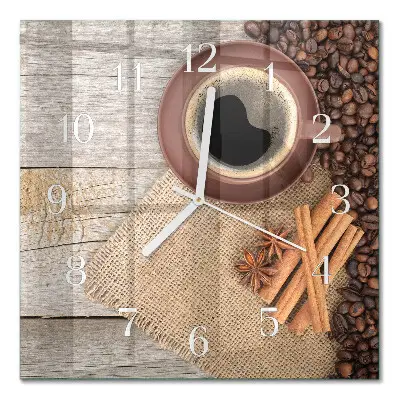Relógio quadrado Grãos de café