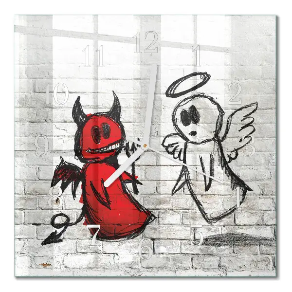Relógio decoração Anjo Demônio
