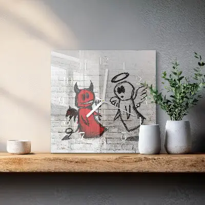 Relógio decoração Anjo Demônio