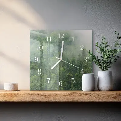 Relógio quadrado Floresta enevoada