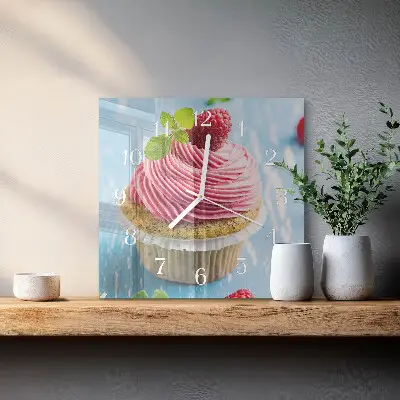 Relógio decoração Muffin de framboesa