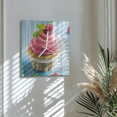 Relógio decoração Muffin de framboesa