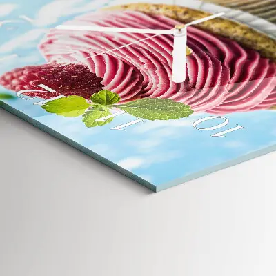 Relógio decoração Muffin de framboesa