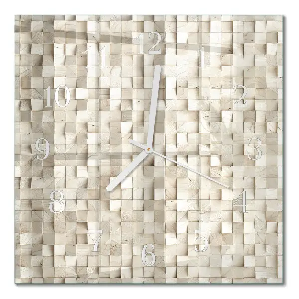 Relógio quadrado Mosaico de madeira