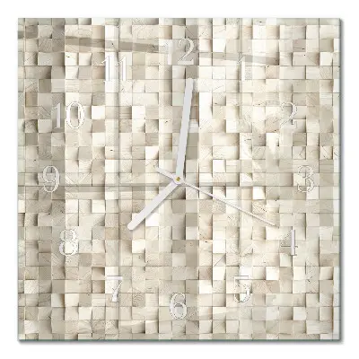 Relógio quadrado Mosaico de madeira