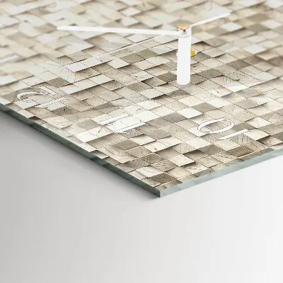 Relógio quadrado Mosaico de madeira