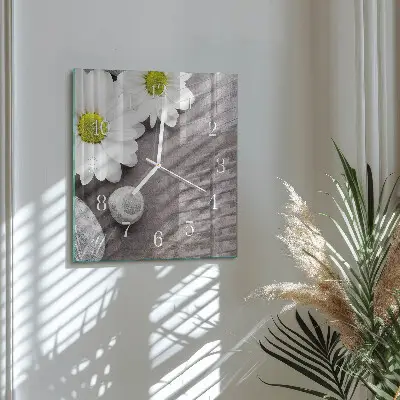 Relógio decoração Flores e pedras