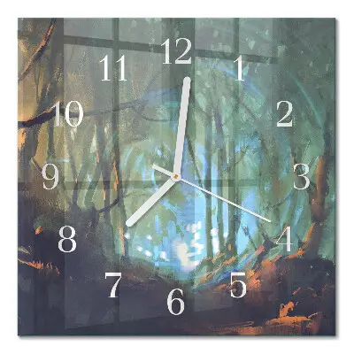Relógio quadrado Floresta mística