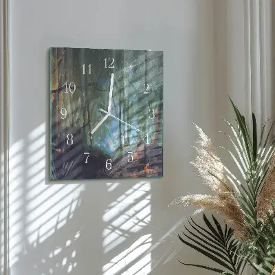 Relógio quadrado Floresta mística