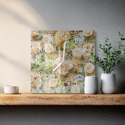 Relógio decoração Flores elegantes