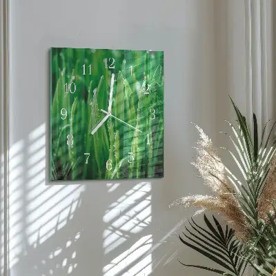 Relógio quadrado Grama verde