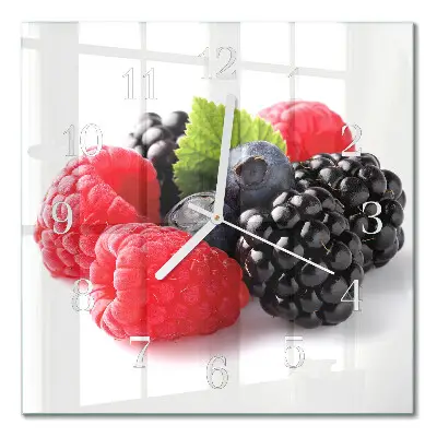 Relógio quadrado Frutas vermelhas