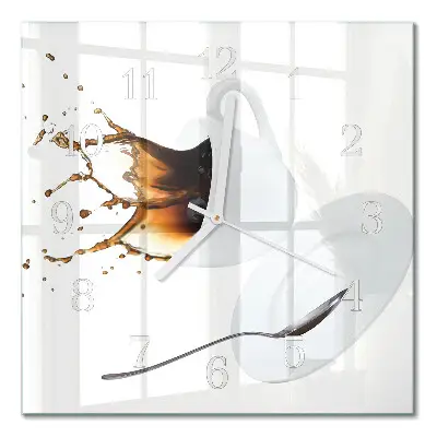 Relógio quadrado Uma xícara de café