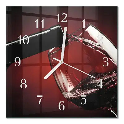 Relógio quadrado Um copo de vinho