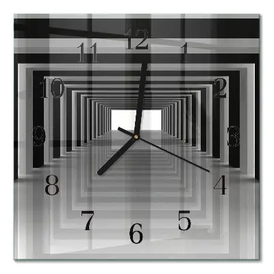 Relógio quadrado túnel 3D