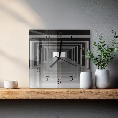 Relógio quadrado túnel 3D