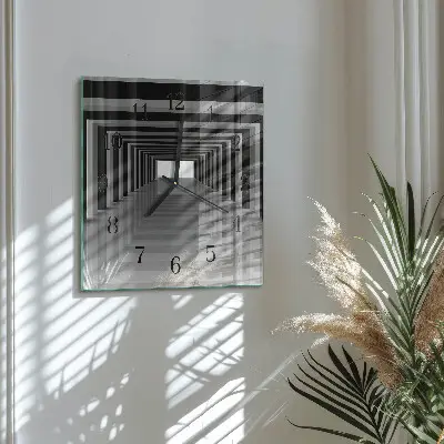 Relógio quadrado túnel 3D