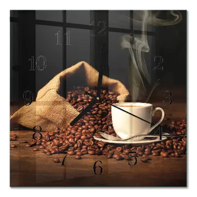 Relógio quadrado Grãos de café