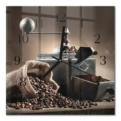 Relógio quadrado moedor de café