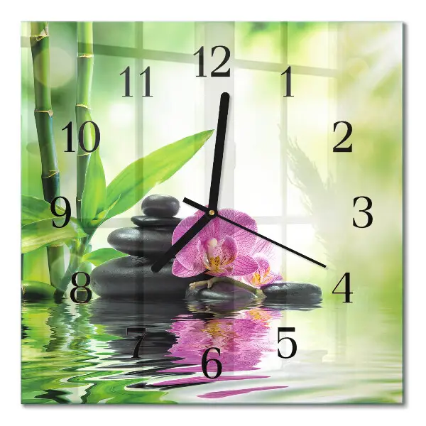 Relógio quadrado Spa de orquídeas