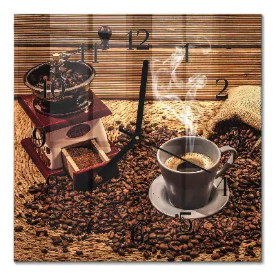 Relógio quadrado Grãos de café
