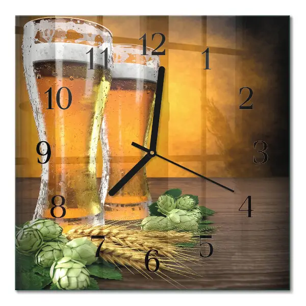 Relógio quadrado Copos de cerveja